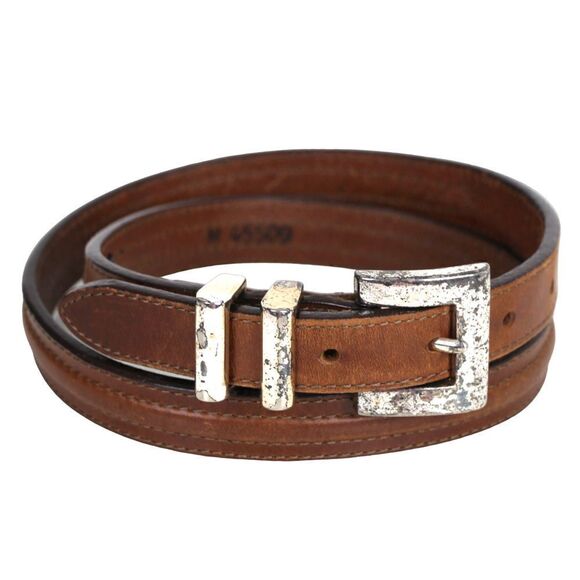 VTG Brighton BROWN GENUINE LEATHER 7/8"Wd DRESS CASUAL WOMEN'S BELT Sz M (73M - Picture 5 of 12